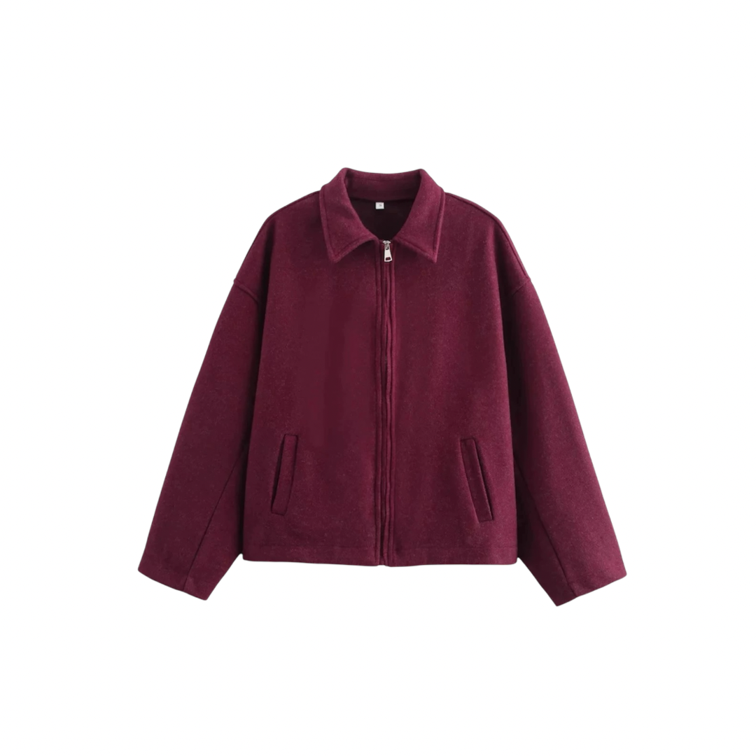 Wool zip-up jacket