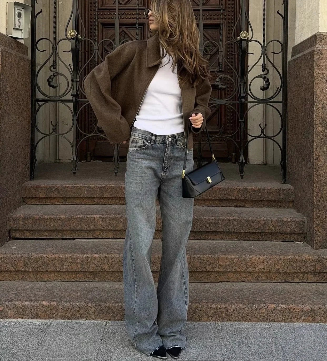 Wool zip-up jacket