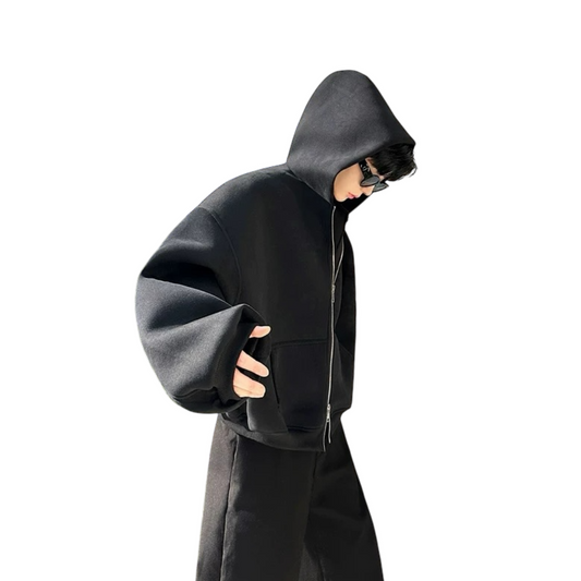 Oversized zip-up hoodie