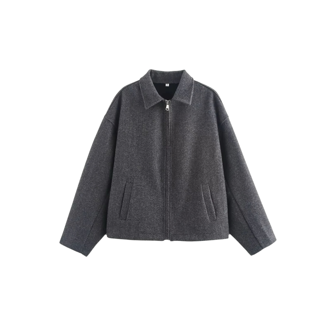 Wool zip-up jacket