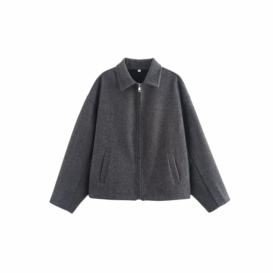 Wool zip-up jacket