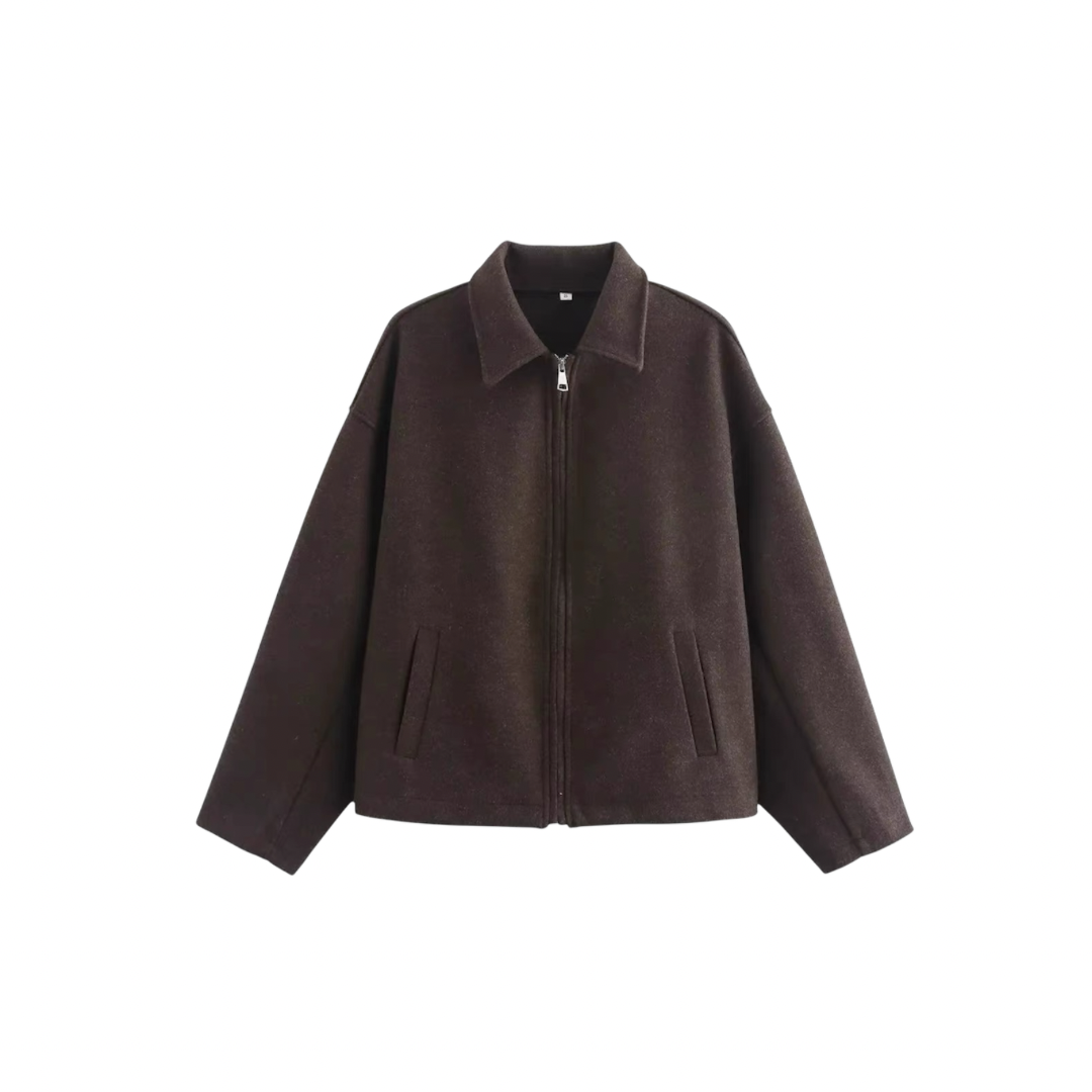 Wool zip-up jacket