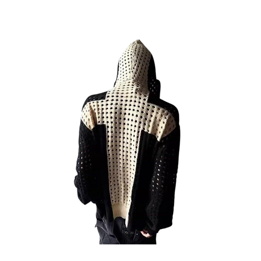 Distressed Knit Hoodie